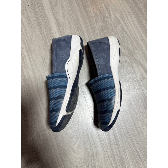 Dansko Women’s Harriet Blue Stripe Suede Canvas Slip On Shoe Sneaker Sz 38(US 7) - Picture 8 of 10